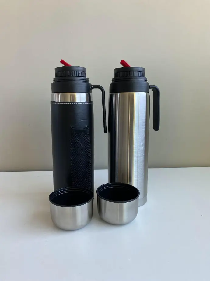 Termos con pico Cebador 1Ltr. Acero Inox.