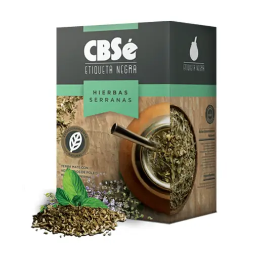 Yerba mate CBSé etiqueta negra con hierbas serranas 500 g