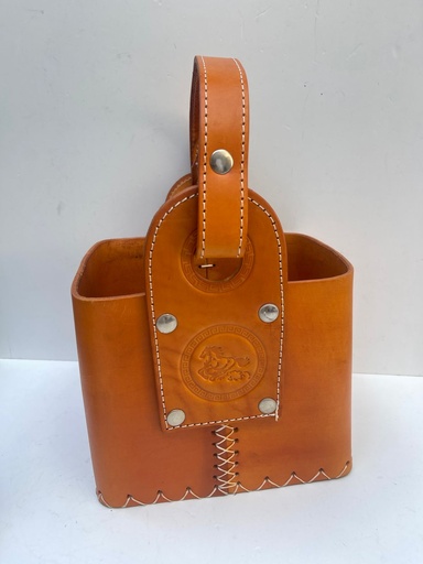 Canasta 100% cuero grande color CINNAMON